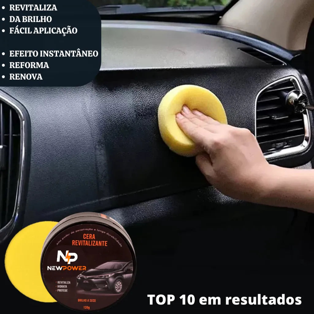 Cera Revitalizadora NewPower - Kit Completo - Restaura Plástico, Borracha e Couros